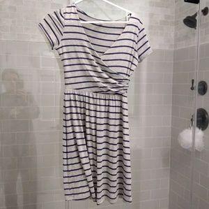 Gilli Grey and Blue Striped Dress - size XS